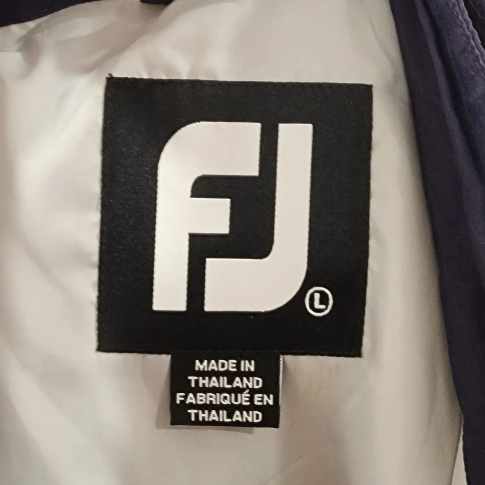 FootJoy Mens Large Navy Blue White 1/4 Zip Golf Windbreaker Jacket Quarter‎ Zip